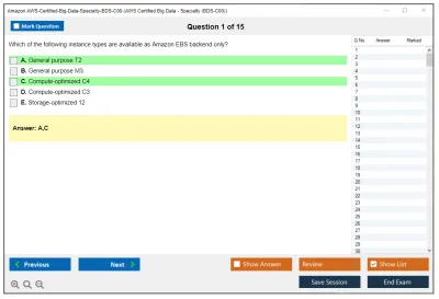 Amazon AWS AWS-Certified-Big-Data-Specialty-BDS-C00 AWS Certified Big Data - Specialty (BDS-C00) Practice test exam simulator test engine exam Prep practice test questions answers Image 1