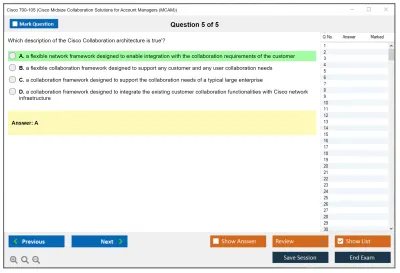 Cisco 700-105 Cisco Midsize Collaboration Solutions for Account Managers (MCAM) Practice test exam simulator test engine exam Prep practice test questions answers Image 5