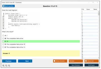 Oracle 1z0-819 Java SE 11 Developer Practice test exam simulator test engine exam Prep practice test questions answers Image 15