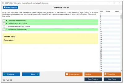 ISC2 CISSP-ISSAP Information Systems Security Architecture Professional Practice test exam simulator test engine exam Prep practice test questions answers Image 2