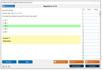 FileMaker FM0-302 FileMaker8 Developer Essentials Exam Practice test exam simulator test engine exam Prep practice test questions answers Image 6