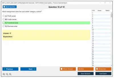 SAP C_S4CFI_2202 SAP Certified Application Associate - SAP S/4HANA Cloud (public) - Finance Implementation Practice test exam simulator test engine exam Prep practice test questions answers Image 10