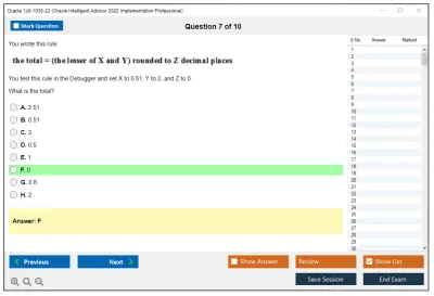Oracle 1z0-1035-22 Oracle Intelligent Advisor 2022 Implementation Professional Practice test exam simulator test engine exam Prep practice test questions answers Image 7