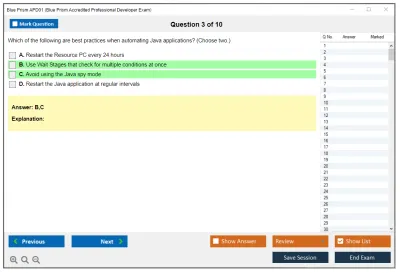Blue Prism APD01 Blue Prism Professional Developer Practice test exam simulator test engine exam Prep practice test questions answers Image 3