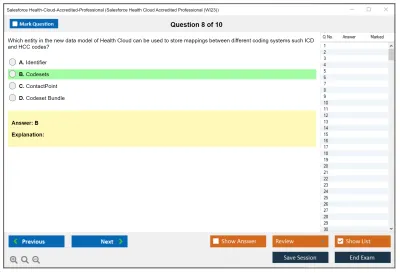Salesforce Health-Cloud-Accredited-Professional Salesforce Health Cloud Accredited Professional Practice test exam simulator test engine exam Prep practice test questions answers Image 8