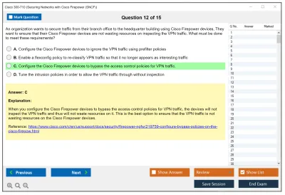 Cisco 300-710 Securing Networks with Cisco Firepower (300-710 SNCF) Practice test exam simulator test engine exam Prep practice test questions answers Image 12