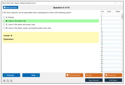 Splunk SPLK-2001 Splunk Certified Developer Exam Practice test exam simulator test engine exam Prep practice test questions answers Image 6