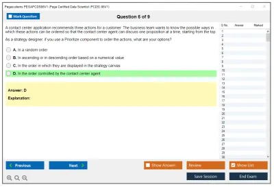 Pegasystems PEGAPCDS86V1 Pega Certified Data Scientist (PCDS) 86V1 Practice test exam simulator test engine exam Prep practice test questions answers Image 6