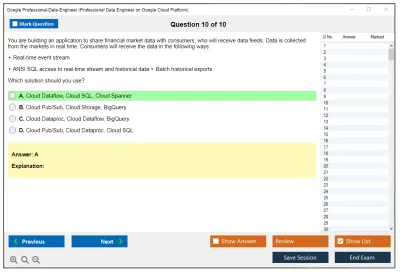 Google Professional-Data-Engineer Google Professional Data Engineer Exam Practice test exam simulator test engine exam Prep practice test questions answers Image 10