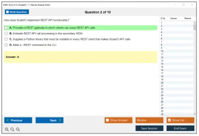 EMC E22-214 ScaleIO 1.x Server-Based SAN Practice test exam simulator test engine exam Prep practice test questions answers Image 2