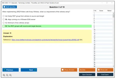 EMC DES-1111 Specialist - Technology Architect. PowerMax and VMAX All Flash Solutions Exam Practice test exam simulator test engine exam Prep practice test questions answers Image 3