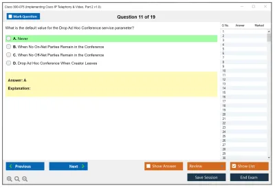 Cisco 300-075 Implementing Cisco IP Telephony &amp; Video, Part 2 v1.0 Practice test exam simulator test engine exam Prep practice test questions answers Image 11