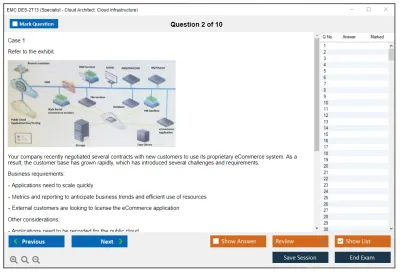 EMC DES-2T13 Specialist – Cloud Architect, Cloud Infrastructure Exam Practice test exam simulator test engine exam Prep practice test questions answers Image 2