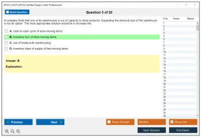 APICS CSCP Certified Supply Chain Professional Exam Practice test exam simulator test engine exam Prep practice test questions answers Image 5