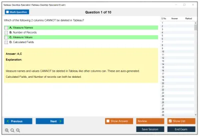 Tableau Desktop-Specialist Tableau Desktop Specialist Exam Practice test exam simulator test engine exam Prep practice test questions answers Image 1