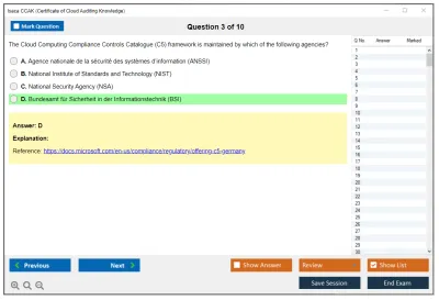 Isaca CCAK Certificate of Cloud Auditing Knowledge Practice test exam simulator test engine exam Prep practice test questions answers Image 3