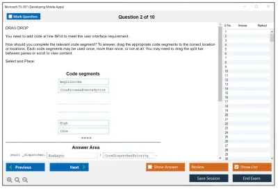 Microsoft 70-357 Developing Mobile Apps Practice test exam simulator test engine exam Prep practice test questions answers Image 2