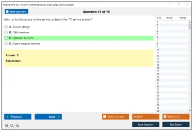 Huawei H19-321 Huawei Certified Pre-sales Specialist - Service Solution Practice test exam simulator test engine exam Prep practice test questions answers Image 13