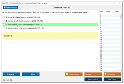 Cisco 500-601 Application Centric Infrastructure Support Representative Practice test exam simulator test engine exam Prep practice test questions answers Image 10