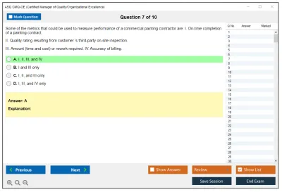 ASQ CMQ-OE Certified Manager of Quality/Organizational Excellence Exam Practice test exam simulator test engine exam Prep practice test questions answers Image 7