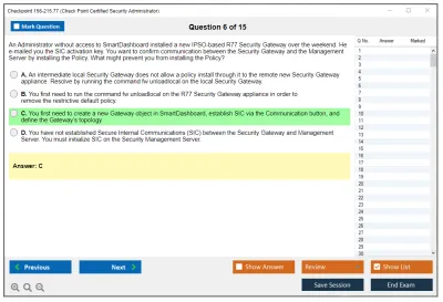 Checkpoint 156-215.77 Check Point Certified Security Administrator Practice test exam simulator test engine exam Prep practice test questions answers Image 6