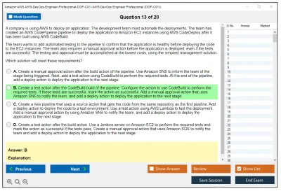 Amazon AWS AWS-DevOps-Engineer-Professional-DOP-C01 AWS DevOps Engineer Professional (DOP-C01) Practice test exam simulator test engine exam Prep practice test questions answers Image 13