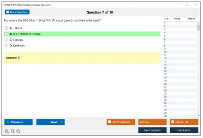 CWNP CWS-100 Certified Wireless Specialist Practice test exam simulator test engine exam Prep practice test questions answers Image 7