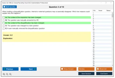 Oracle 1z0-1069-22 Oracle Recruiting Cloud 2022 Implementation Professional Practice test exam simulator test engine exam Prep practice test questions answers Image 3