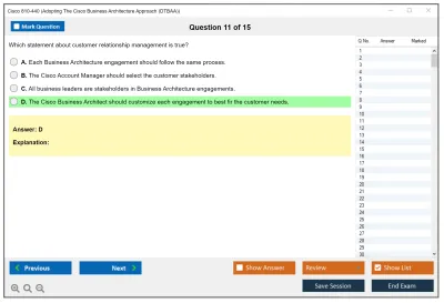 Cisco 810-440 Adopting The Cisco Business Architecture Approach (DTBAA) Practice test exam simulator test engine exam Prep practice test questions answers Image 11