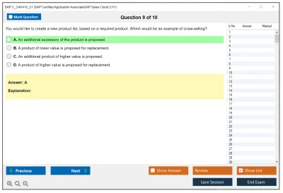 SAP C_C4H410_21 SAP Certified Associate - Implementation Consultant - SAP Sales Cloud Practice test exam simulator test engine exam Prep practice test questions answers Image 9