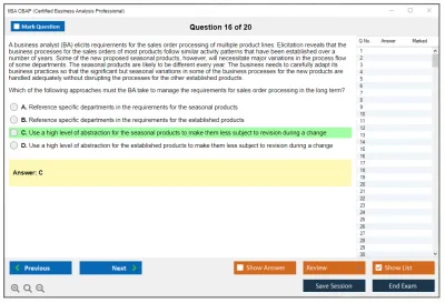 IIBA CBAP Certified Business Analysis Professional (CBAP) Practice test exam simulator test engine exam Prep practice test questions answers Image 16