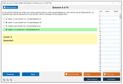 SUSE sca_sles15 SUSE Certified Administrator in Enterprise Linux 15 Practice test exam simulator test engine exam Prep practice test questions answers Image 6