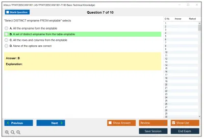 Infosys TFINTCBSCIXM1001 AS-TFINTCBSCIXM1001-T100 Basic Technical Knowledge Practice test exam simulator test engine exam Prep practice test questions answers Image 7
