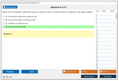 Avaya 6210 Avaya Aura Contact Center Implementation Exam Practice test exam simulator test engine exam Prep practice test questions answers Image 8