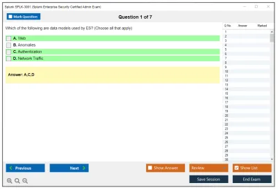 Splunk SPLK-3001 Splunk Enterprise Security Certified Admin Exam Practice test exam simulator test engine exam Prep practice test questions answers Image 1