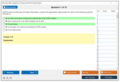 Test Prep LEED Leadership in Energy and Environmental Design Practice test exam simulator test engine exam Prep practice test questions answers Image 1