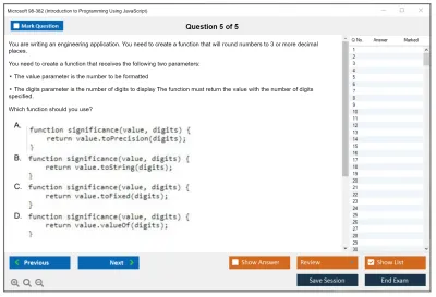 Microsoft 98-382 Introduction to Programming Using JavaScript Practice test exam simulator test engine exam Prep practice test questions answers Image 5