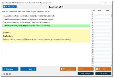 ServiceNow CIS-VRM Certified Implementation Specialist -Vendor Risk Management Practice test exam simulator test engine exam Prep practice test questions answers Image 7