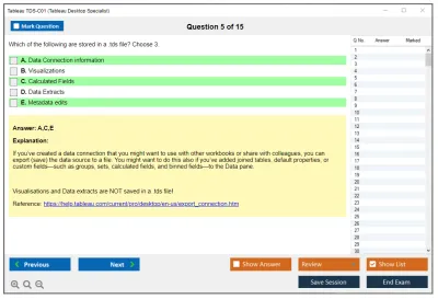 Tableau TDS-C01 Tableau Desktop Specialist Practice test exam simulator test engine exam Prep practice test questions answers Image 5