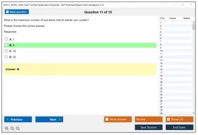 SAP C_BOWI_4302 SAP Certified Application Associate - SAP BusinessObjects Web Intelligence 4.3 Practice test exam simulator test engine exam Prep practice test questions answers Image 11
