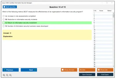 Isaca CISM Certified Information Security Manager Practice test exam simulator test engine exam Prep practice test questions answers Image 10