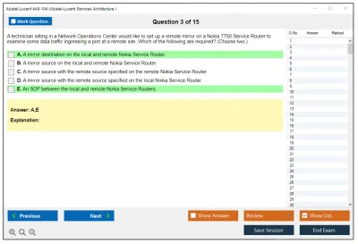 Alcatel-Lucent 4A0-104 Alcatel-Lucent Services Architecture Practice test exam simulator test engine exam Prep practice test questions answers Image 3