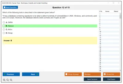 SANS SEC504 Hacker Tools, Techniques, Exploits and Incident Handling Practice test exam simulator test engine exam Prep practice test questions answers Image 12