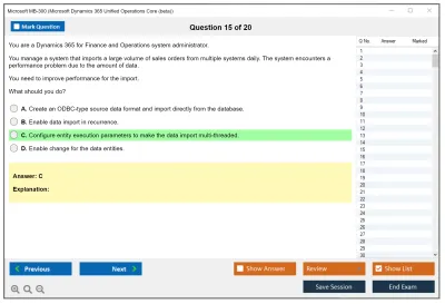 Microsoft MB-300 Microsoft Dynamics 365: Core Finance and Operations Practice test exam simulator test engine exam Prep practice test questions answers Image 15