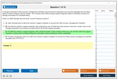 SNIA S10-210 Storage Networking Management and Administration Practice test exam simulator test engine exam Prep practice test questions answers Image 7
