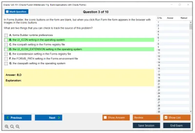 Oracle 1z0-151 Oracle Fusion Middleware 11g: Build Applications with Oracle Forms Practice test exam simulator test engine exam Prep practice test questions answers Image 3