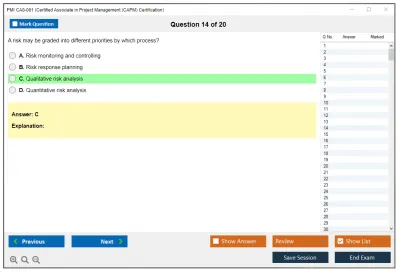 PMI CA0-001 Certified Associate in Project Management (CAPM) Certification Practice test exam simulator test engine exam Prep practice test questions answers Image 14