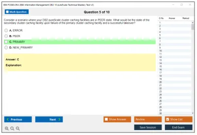 IBM P2090-054 IBM Information Management DB2 10 pureScale Technical Mastery Test v3 Practice test exam simulator test engine exam Prep practice test questions answers Image 5