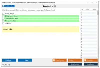Avaya 3308 Avaya Contact Recording and Avaya Quality Monitoring R12 Implementation and Maintenance Practice test exam simulator test engine exam Prep practice test questions answers Image 3