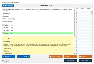 CIPS L4M3 Commercial Contracting Practice test exam simulator test engine exam Prep practice test questions answers Image 8